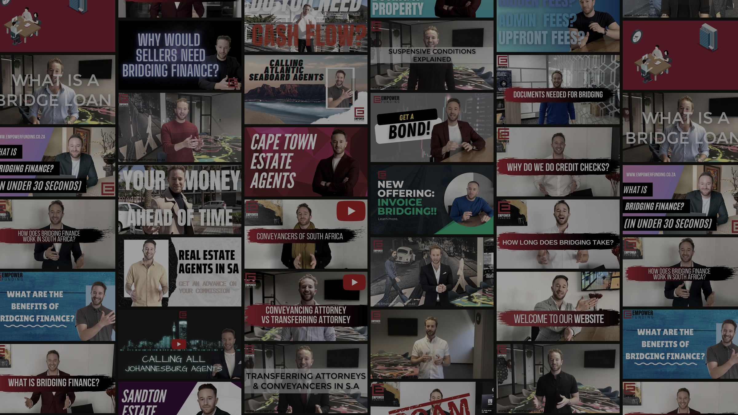 A wall of Empower Funding's own YouTube videos